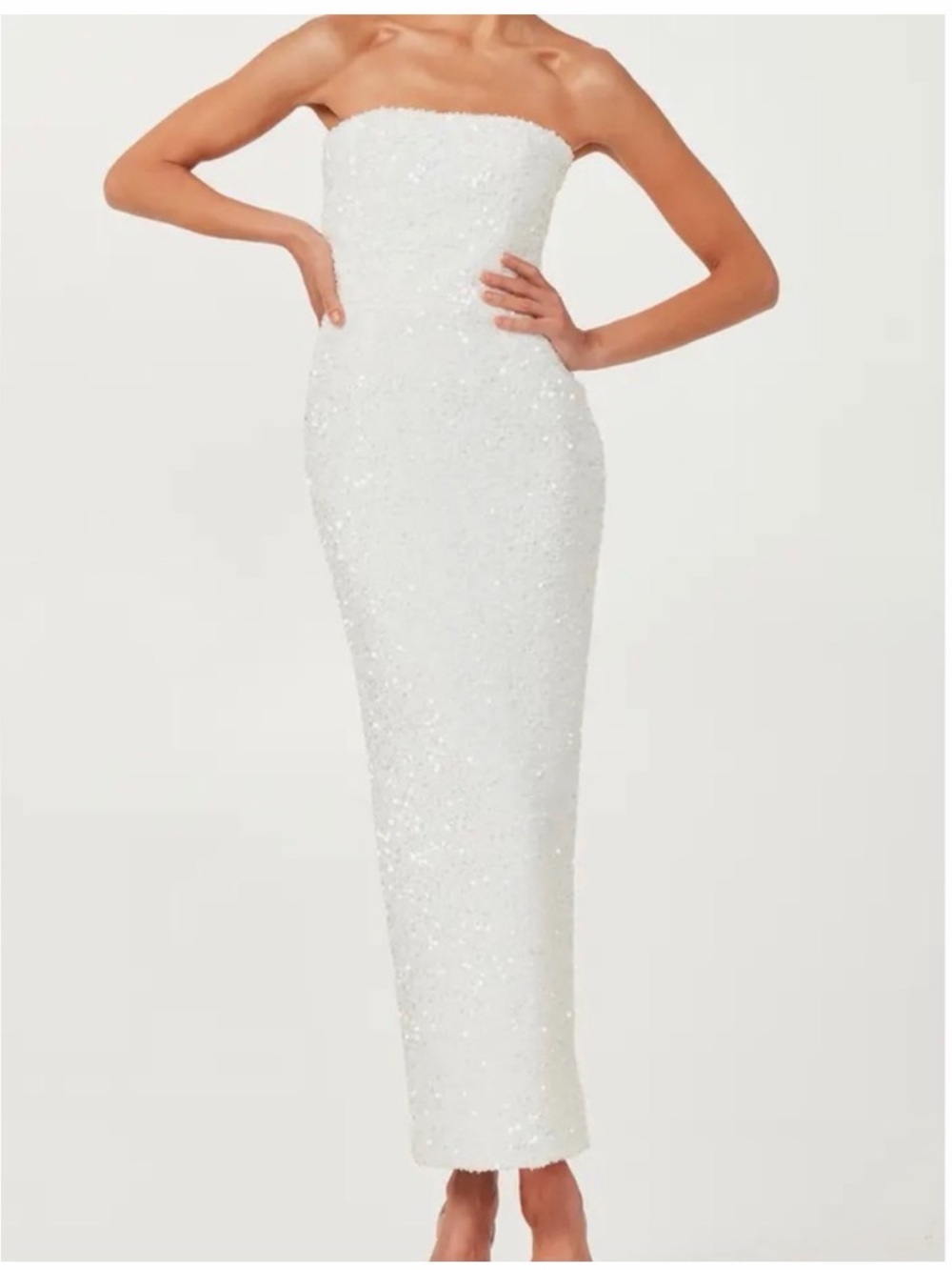Helsi Leslie Sequin Strapless Gown